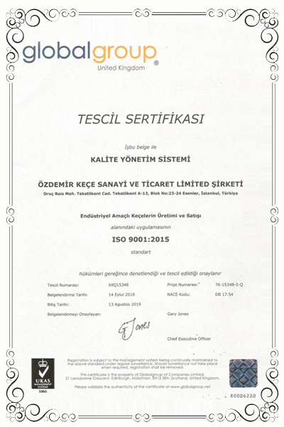 ISO 9001:2015 — Kalite Yönetim Sistemi Belgesi